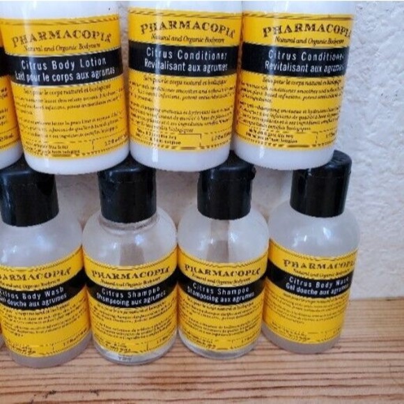 11x PHARMACOPIA NATURAL BODY CARE ORGANIC TRAVEL Trial SET Citrus Lotion Shampoo - Picture 4 of 6